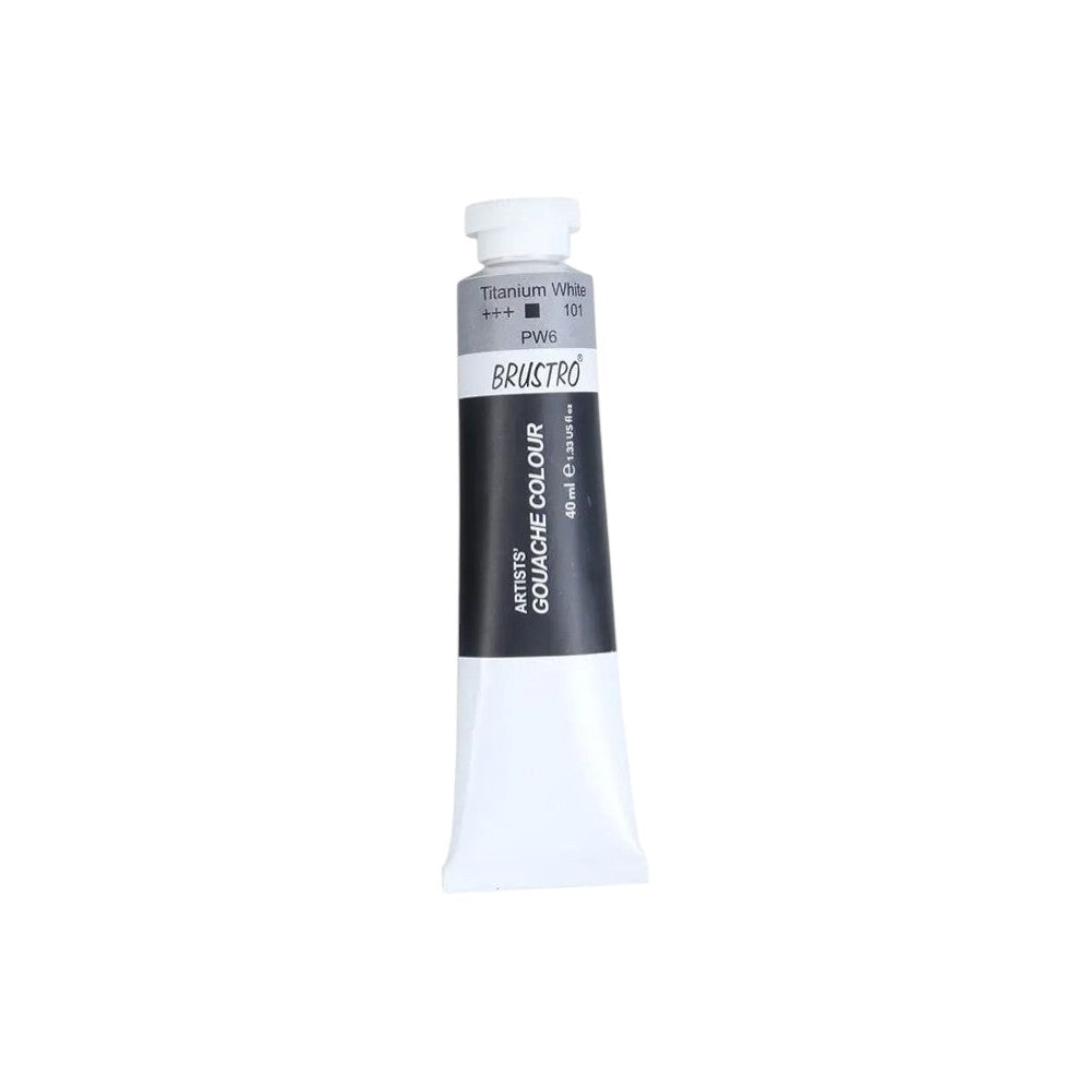 Brustro Gouache Titanium White 40ml - Matte Finish - Pack of 1 or 2